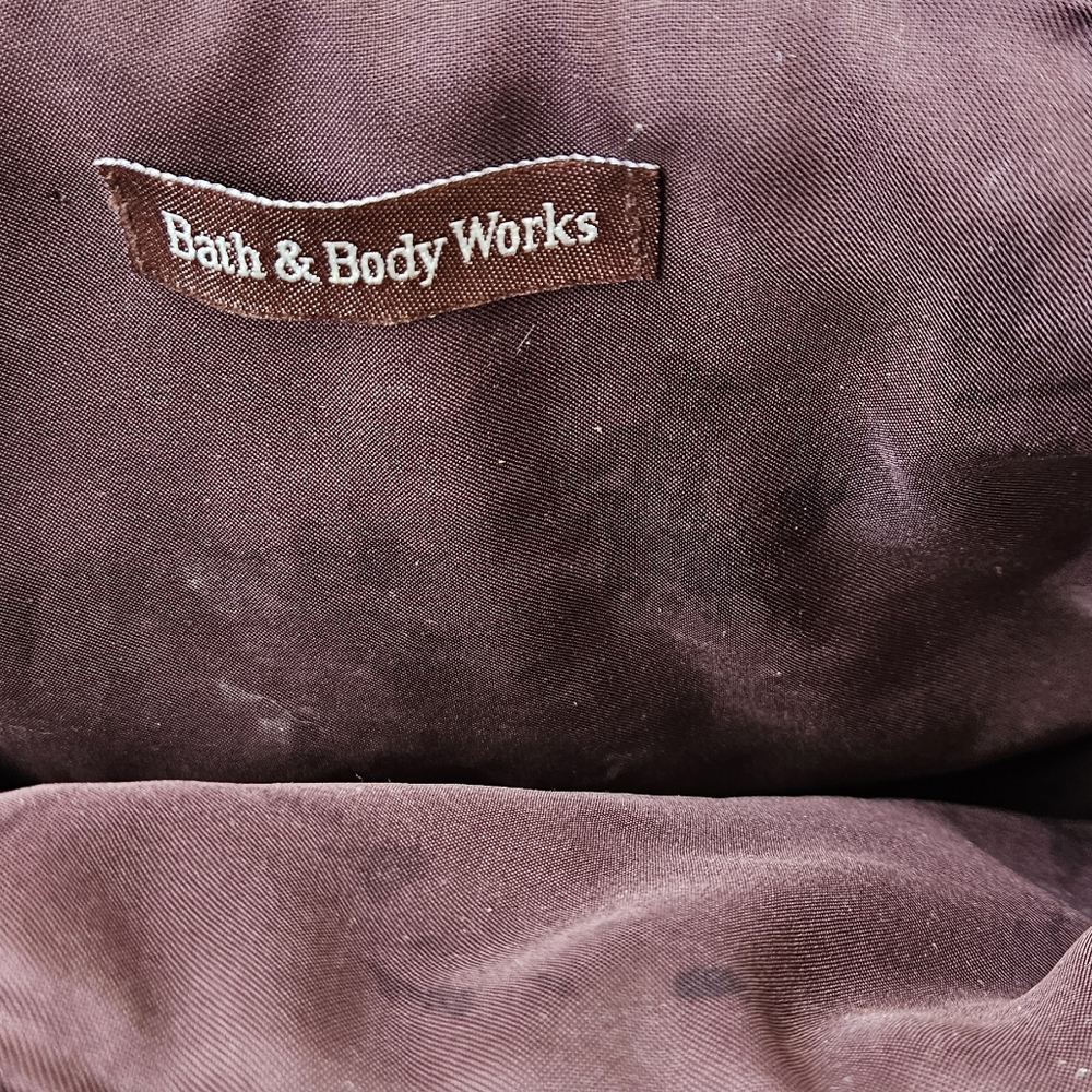 Bath And Body Works Brown Wicker Faux Fur Trimmed Woven Tote Bag - Picture 4 of 4
